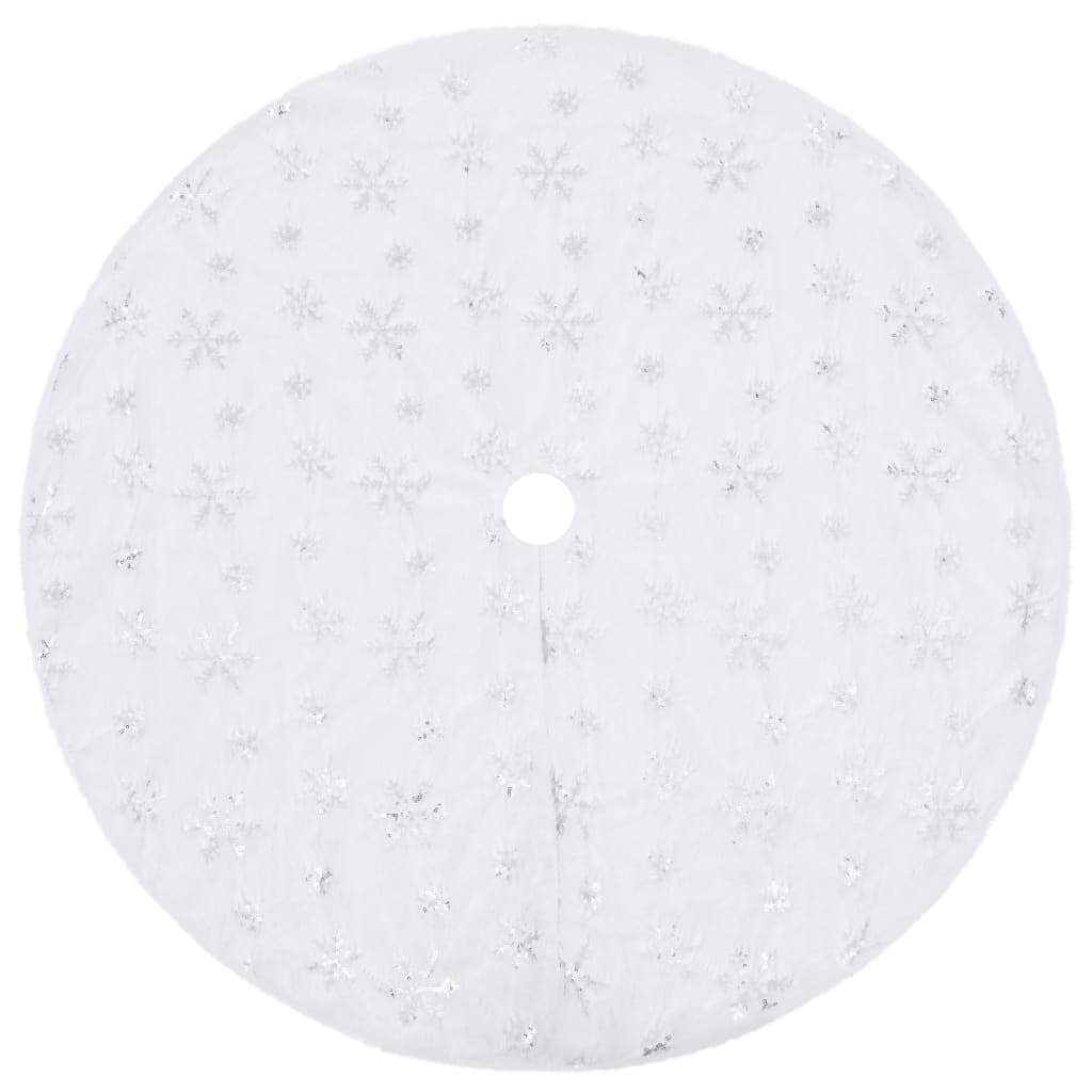 Vidaxl Falda de árbol de Navidad Luxury 122 cm Vehículo artificial blanco