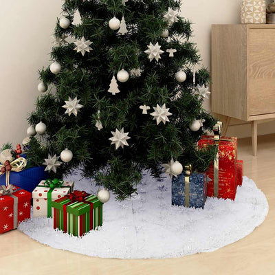 Vidaxl Falda de árbol de Navidad Luxury 122 cm Vehículo artificial blanco