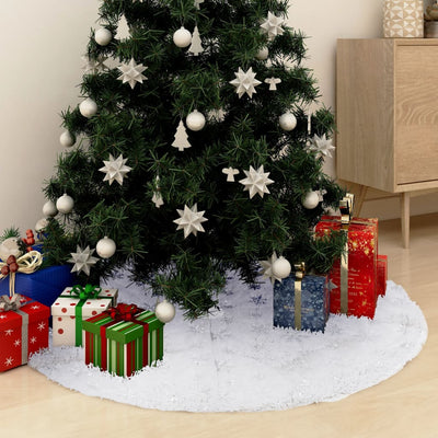 Vidaxl Gonna di Natale Gonna di lusso 122 cm Veicolo artificiale bianco