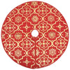 Vidaxl Gonna di albero di Natale Luxury con calzino 90 cm tessuto rosso