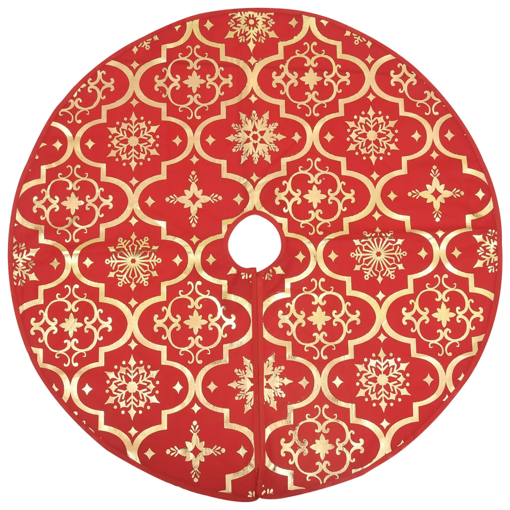Vidaxl Falda de árbol de Navidad Luxury con calcetín de 150 cm de tela roja