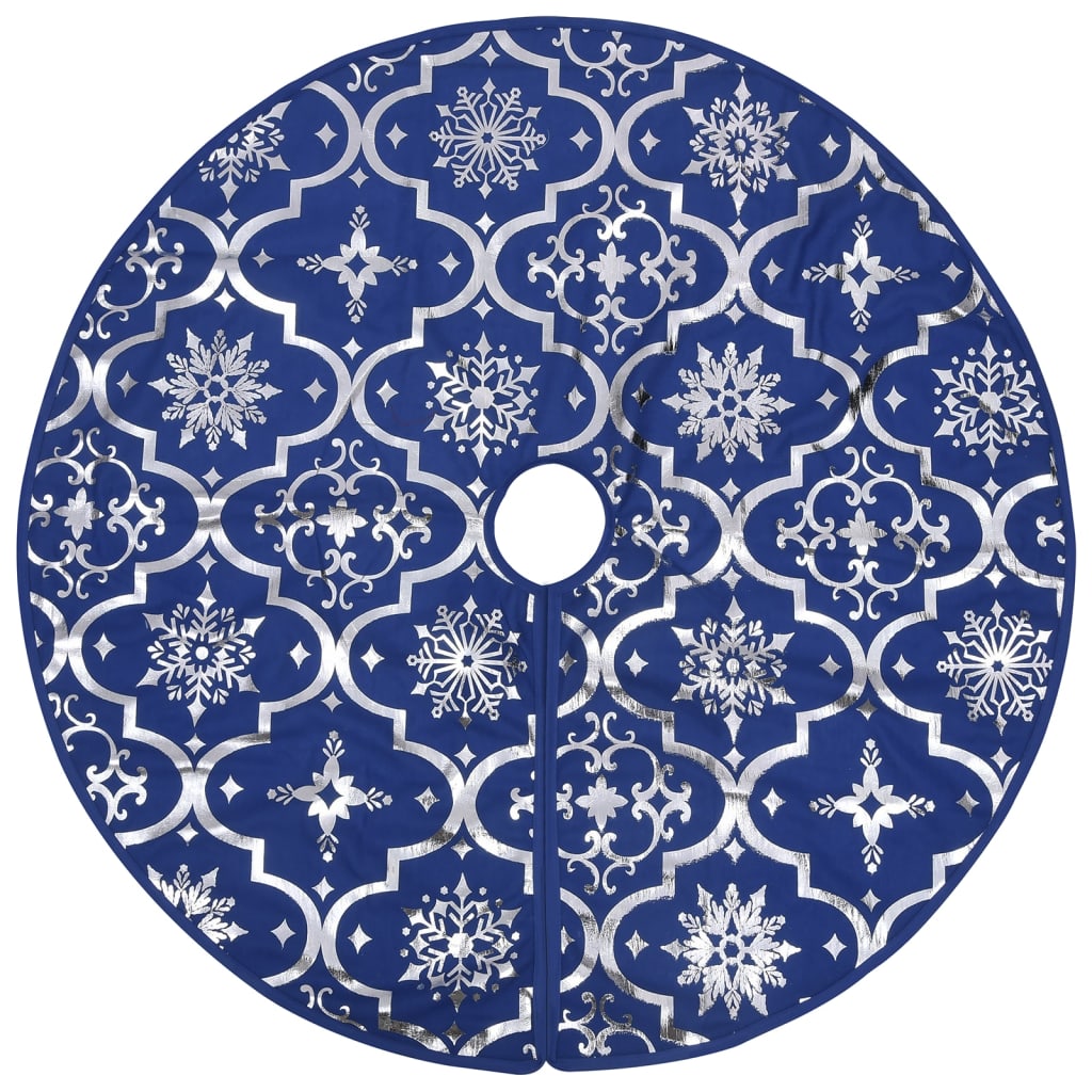 Vidaxl Gonna per albero di Natale Lusso con calzino 122 cm tessuto blu