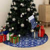 Vidaxl Gonna per albero di Natale Lusso con calzino 122 cm tessuto blu