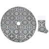 Vidaxl Falda de árbol de Navidad Luxury con calcetín de 150 cm de tela gris