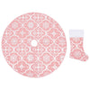 Vidaxl Falda de árbol de Navidad Luxury con calcetín de 150 cm de tela rosa