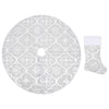 Vidaxl Gonna per albero di Natale Lusso con calzino 122 cm tessuto bianco
