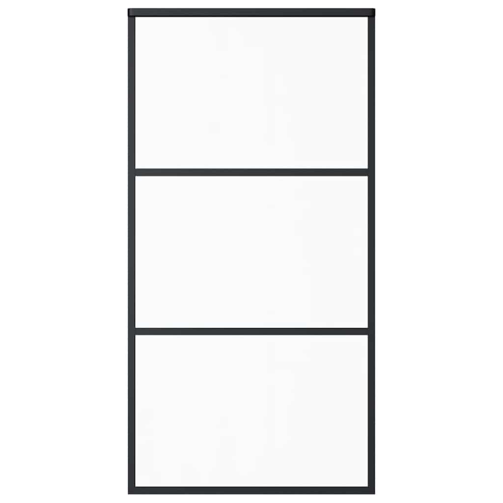 Porta scorrevole Vidaxl 102x205 cm Glass ESG e nero in alluminio