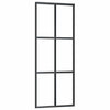 Porta scorrevole Vidaxl 76x205 cm vetro eSG e nero in alluminio