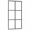 Porta scorrevole Vidaxl 102x205 cm Glass ESG e nero in alluminio