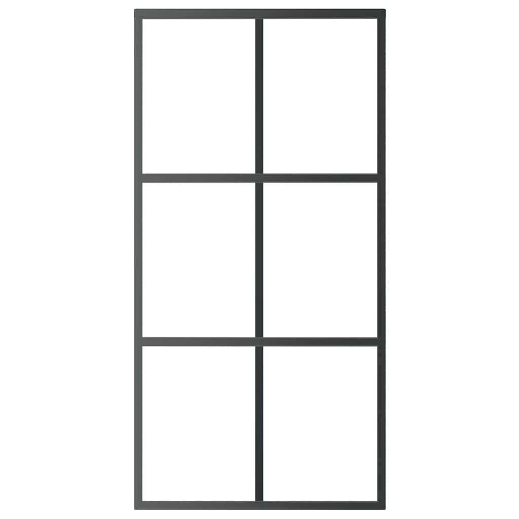 Porta scorrevole Vidaxl 102x205 cm Glass ESG e nero in alluminio