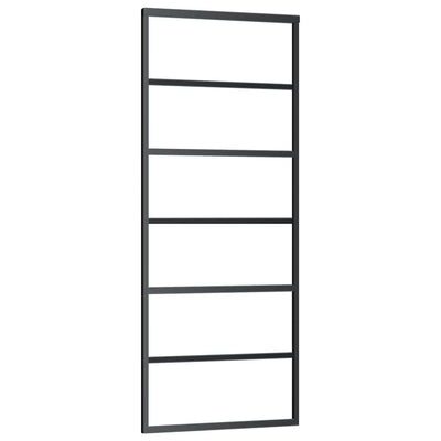 Puerta corredera de Vidaxl 76x205 cm de vidrio ESG y negro de aluminio