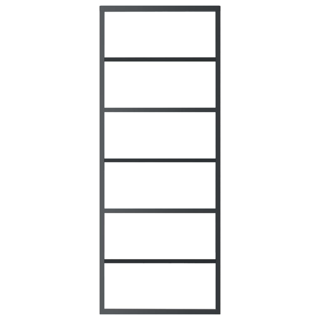 Vidaxl schuifdeur 76x205 cm esg-glas en aluminium zwart