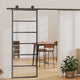 Puerta corredera de Vidaxl 76x205 cm de vidrio ESG y negro de aluminio
