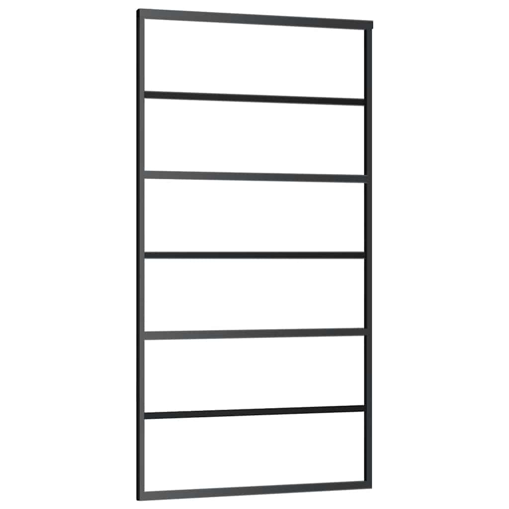 Porta scorrevole Vidaxl 102x205 cm Glass ESG e nero in alluminio