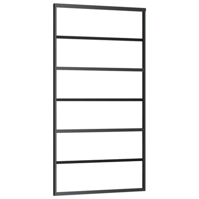 Puerta corredera de Vidaxl 102x205 cm de vidrio ESG y negro de aluminio