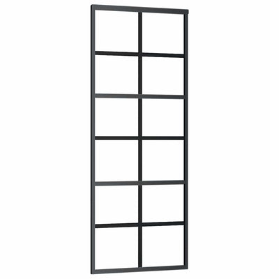 Puerta corredera de Vidaxl 76x205 cm de vidrio ESG y negro de aluminio