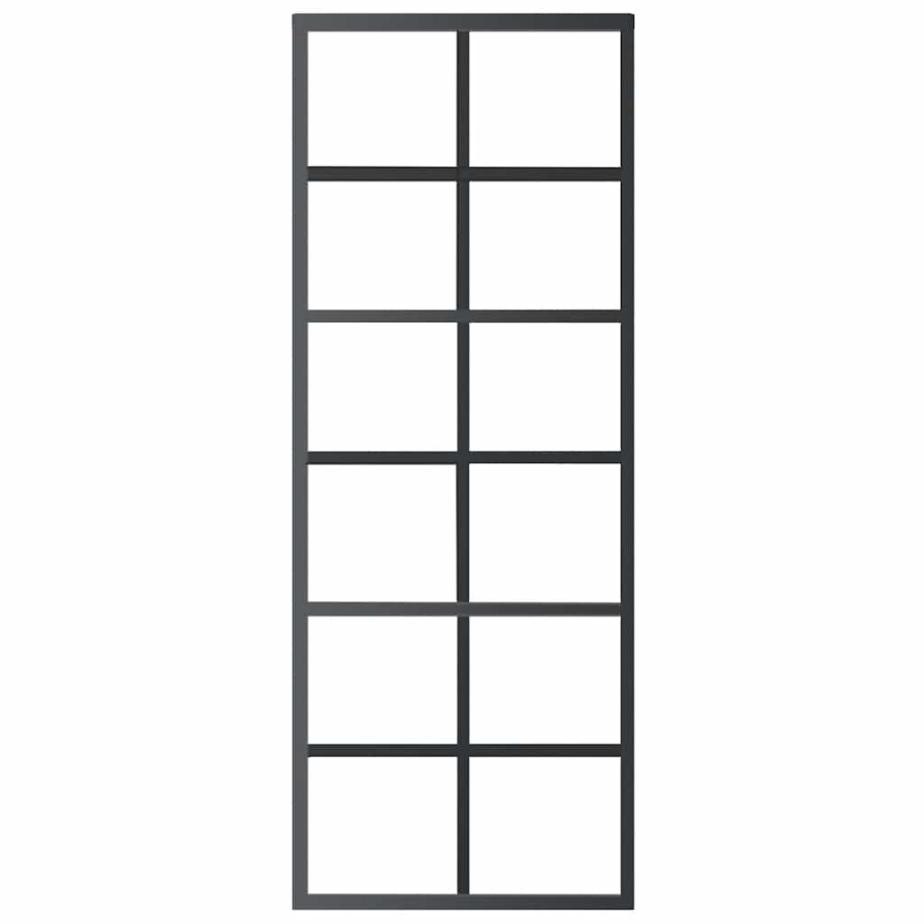Vidaxl schuifdeur 76x205 cm esg-glas en aluminium zwart