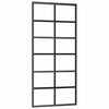 Puerta corredera Vidaxl 90x205 cm de vidrio ESG y negro de aluminio