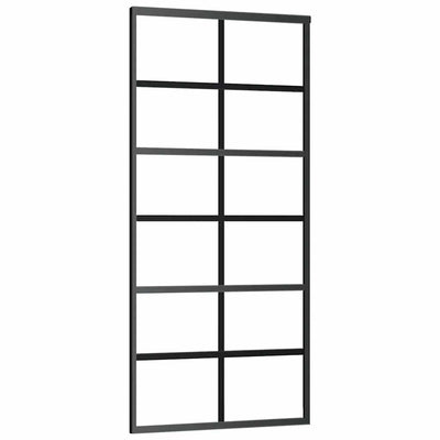 Puerta corredera Vidaxl 90x205 cm de vidrio ESG y negro de aluminio