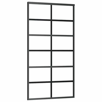 Puerta corredera de Vidaxl 102x205 cm de vidrio ESG y negro de aluminio