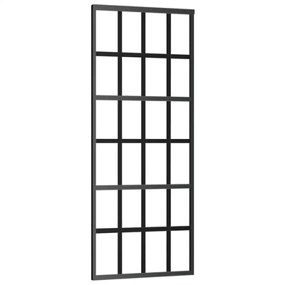 Puerta corredera de Vidaxl 76x205 cm de vidrio ESG y negro de aluminio