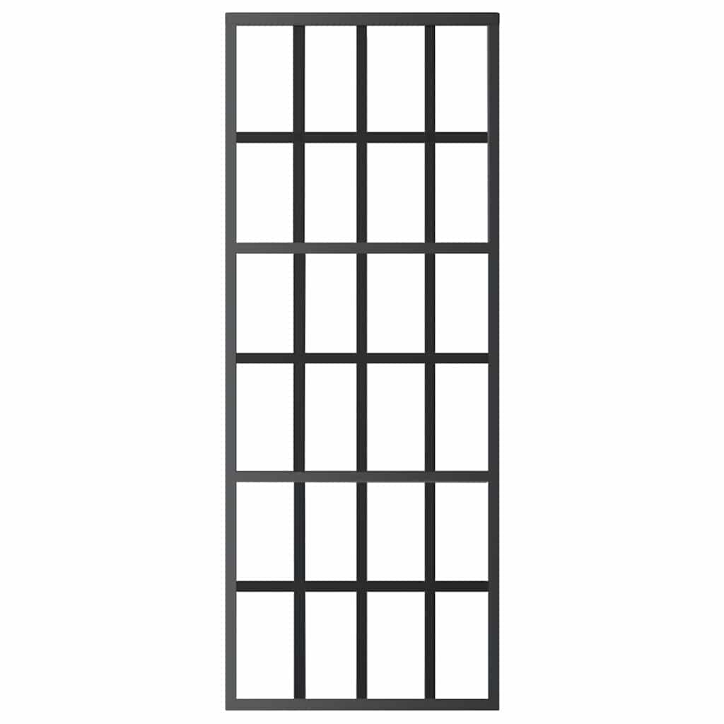 Porta scorrevole Vidaxl 76x205 cm vetro eSG e nero in alluminio