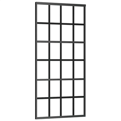 Puerta corredera Vidaxl 90x205 cm de vidrio ESG y negro de aluminio