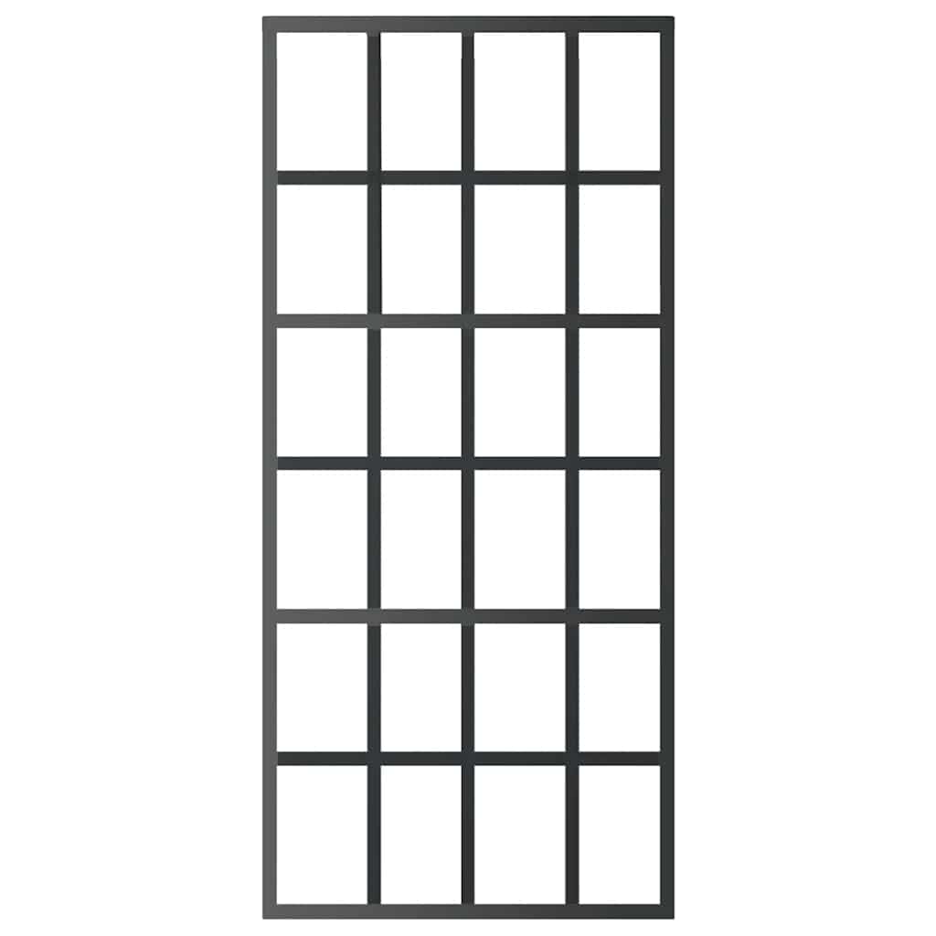 Porta scorrevole Vidaxl 90x205 cm ESG vetro e nero in alluminio