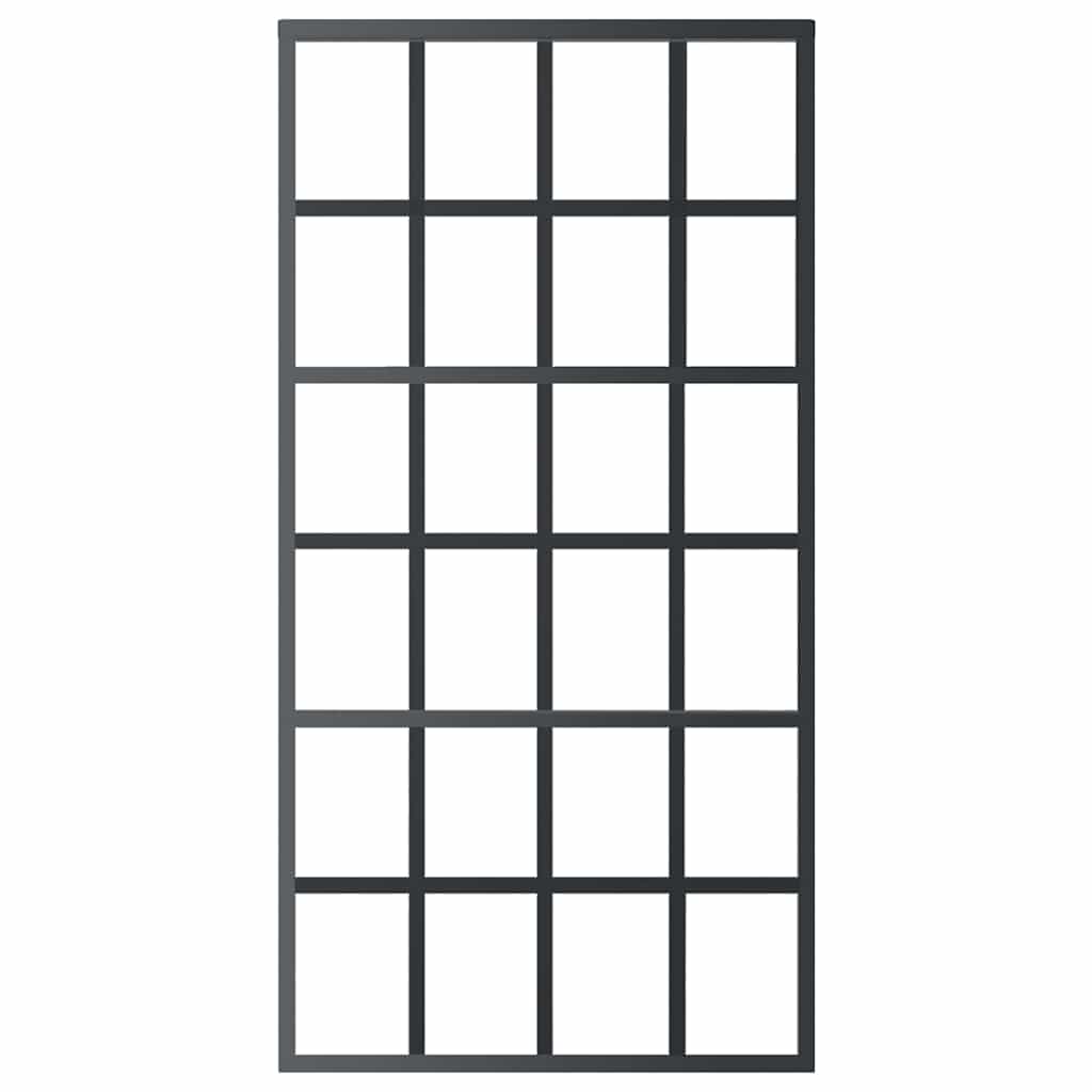 Puerta corredera de Vidaxl 102x205 cm de vidrio ESG y negro de aluminio