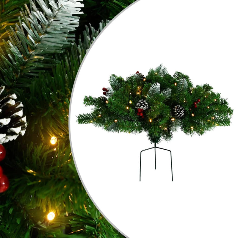 Vidaxl kerstdecoratie met verlichting 40 cm pvc groen