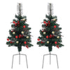 Vidaxl tuinkerstbomen 2 st met verlichting 76 cm pvc