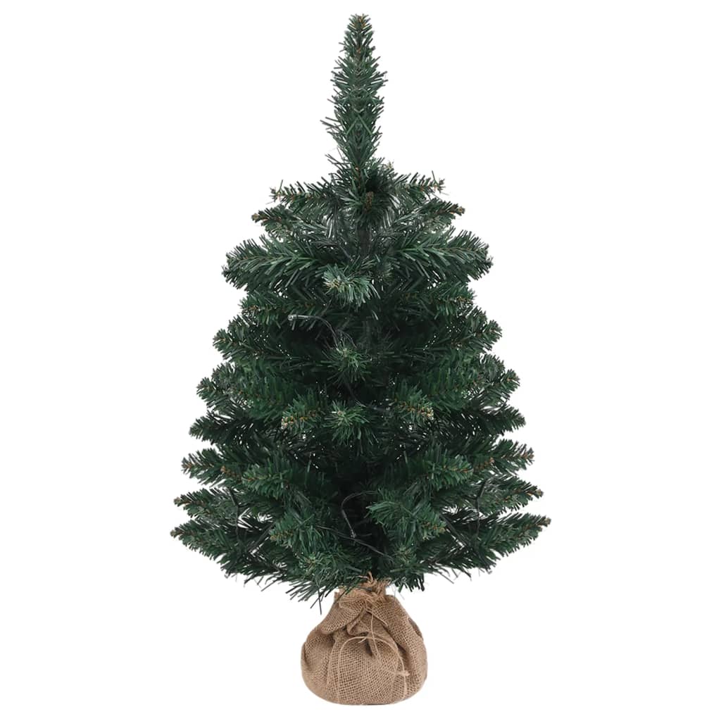 Vidaxl Kunstkerstboom con iluminación y estándar de 60 cm PVC Green