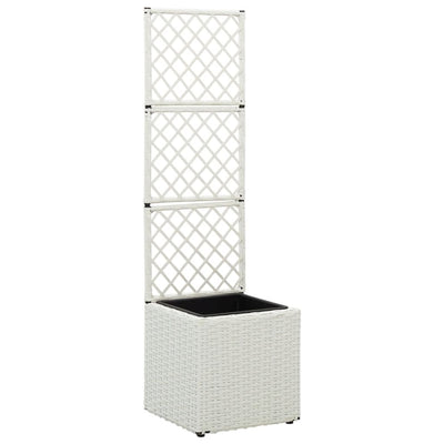 Vidaxl Latwerkplantenbak cresciuto con 1 pentola 30x30x107 cm rattan bianco