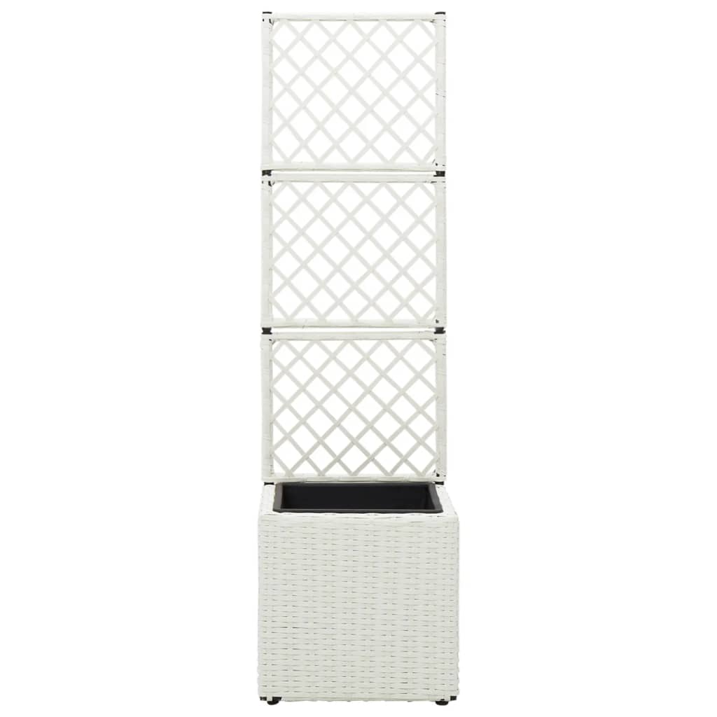 Vidaxl Latwerkplantenbak cresciuto con 1 pentola 30x30x107 cm rattan bianco