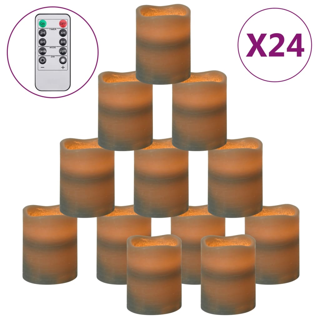 Candele LED Vidaxl 24 ST Flammeless con telecomando bianco caldo