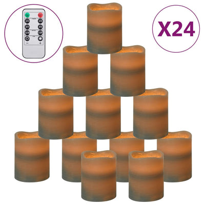 Velas LED Vidaxl 24 st en llamas con control remoto blanco cálido