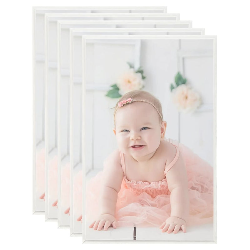 Frame fotografici Vidaxl 5 pezzi per la tabella 13x18cm mdf argento colorato