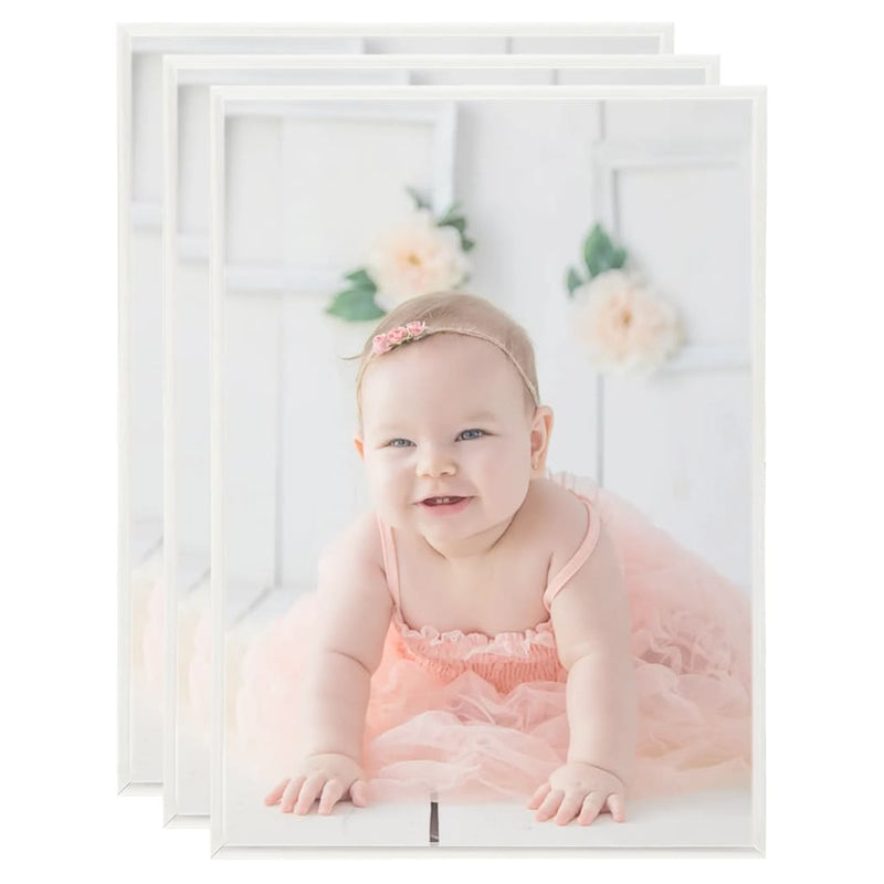 Vidaxl Photo Frames 3 PCS para la pared o la tabla 18x24 CM MDF Color de plata