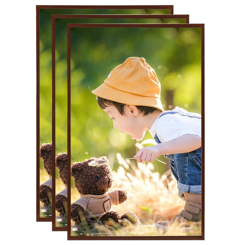 Frame fotografiche Vidaxl 3 pezzi per la tabella 13x18cm mdf brons colorati