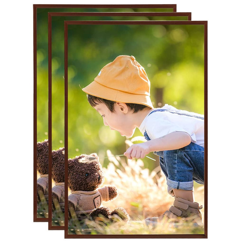 Vidaxl fotogrammi fotografici 3 pezzi per parete o tabella 21x29,7 cm mdfbron colorati