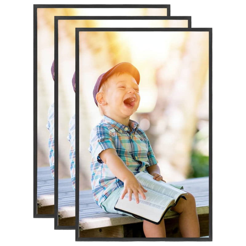 Vidaxl Photo Frames 3 PCS para la Tabla 13x18 CM MDF Negro