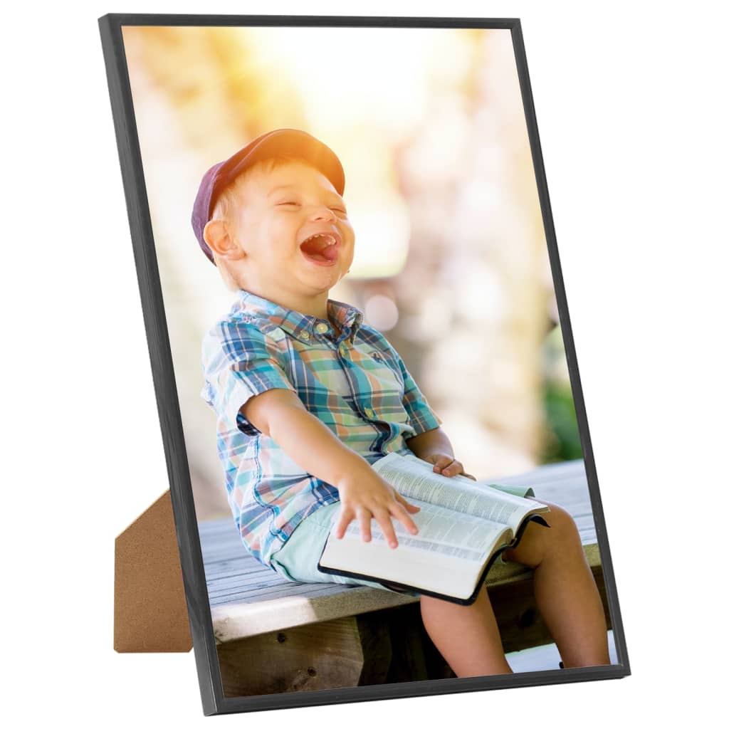 Vidaxxl cornici per foto 3 pz per tavolo 18x24 cm mdf nero