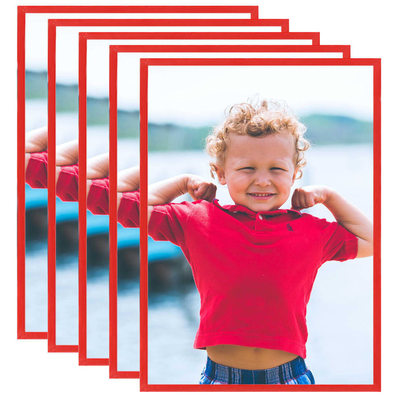 Frame fotografici Vidaxl 5 pezzi per parete o tabella 70x90 cm MDF rosso