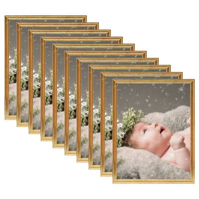 Vidaxl marcos de fotos 10 pcs para la tabla 10x15 cm MDF Gold Colored