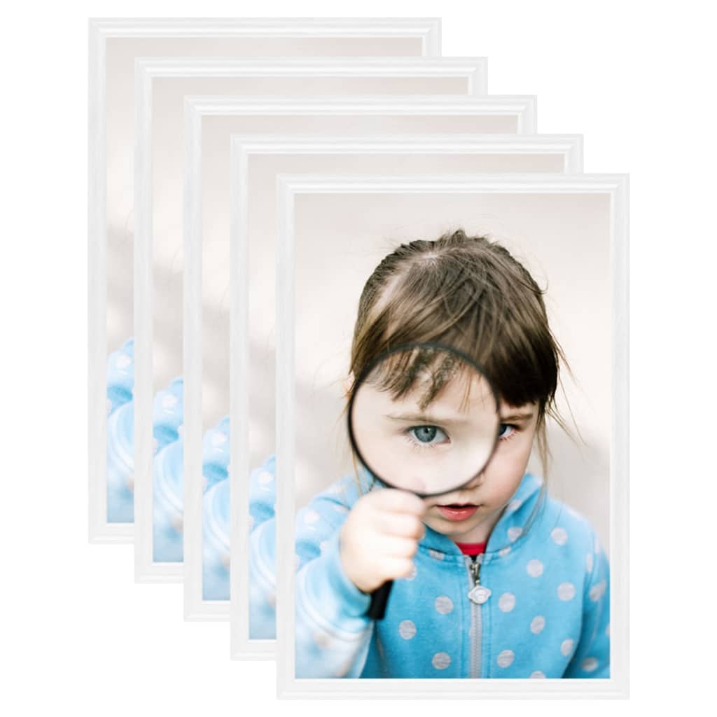 Vidaxl fotogrammi fotografici 5 pezzi per tabella 21x29,7 cm mdf bianco