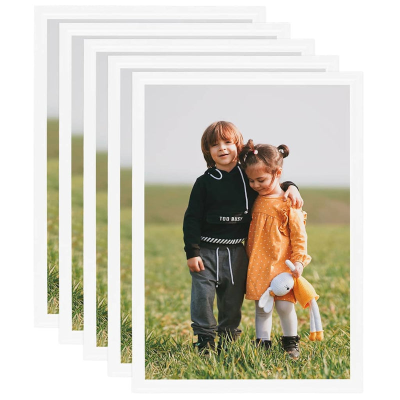 Vidaxl fotogrammi fotografici 5 pezzi per parete o tabella 59.4x84 cm mdf bianco