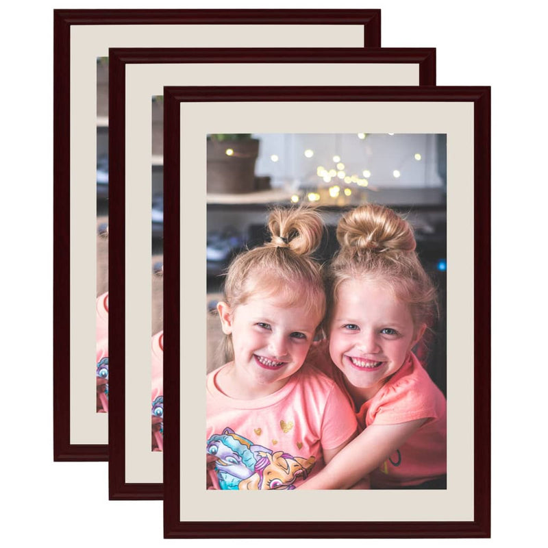 Vidaxl Photo Frames 3 STS para la pared o la tabla 59.4x84 cm de rojo oscuro