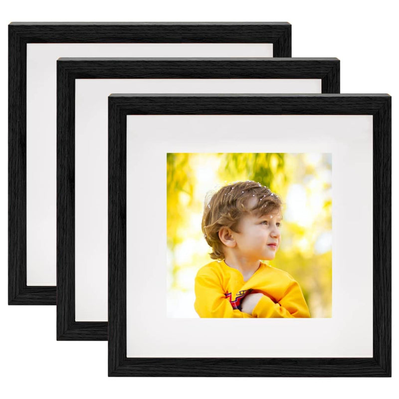 Vidaxl Photo Frames 3 PCS para 13x13 cm Foto 3d 23x23 cm Negro
