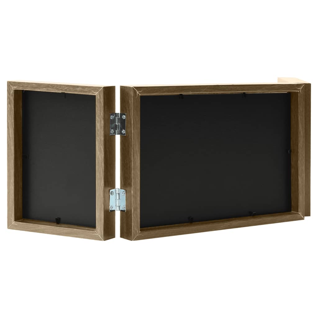 Vidaxl Frame del tríptico 28x18 cm+2x (13x18 cm) marrón claro