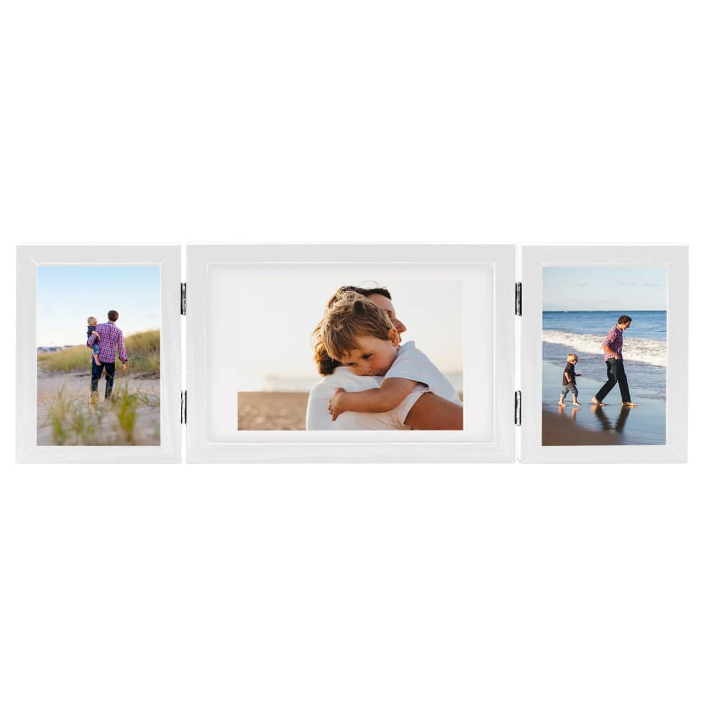 Vidaxl Frame del tríptico 28x18 cm+2x (13x18 cm) blanco